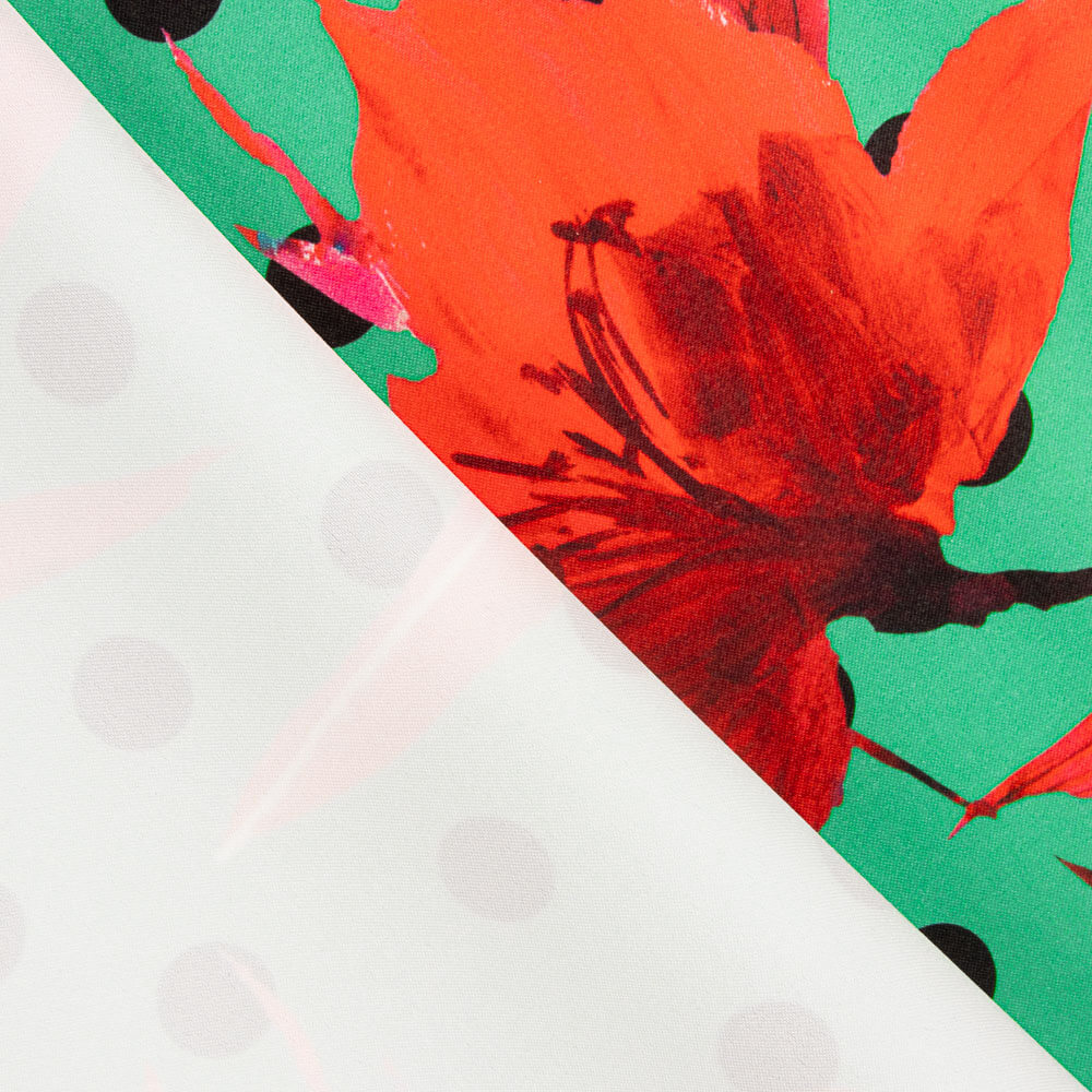 Fama Strecht Flores Bolinhas Verdes - Ribes y Casals