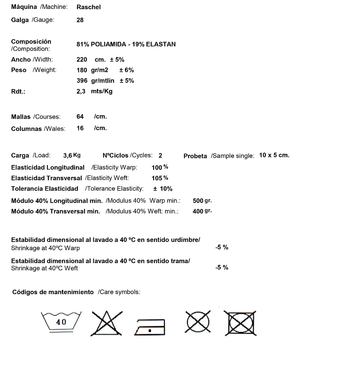 Tul Lycra Faja Negro - Ribes y Casals