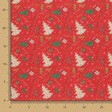 Feltro Estampado Natal Árvores Vermelho - Ribes y Casals