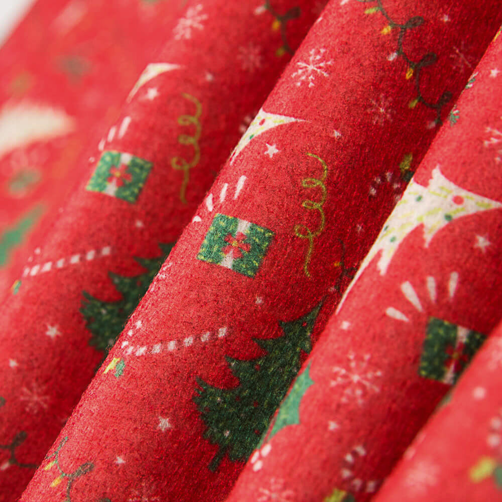 Feltro Estampado Natal Árvores Vermelho - Ribes y Casals