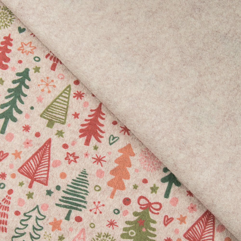 Feltro Estampado Natal Árvores Cinzento - Ribes y Casals
