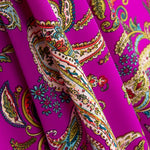 Crepe Poliéster Desenho Caxemira Fúcsia Escuro - Ribes y Casals