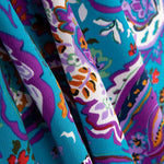 Crepe Poliéster Caxemira Turquesa - Ribes y Casals