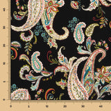 Crepe Poliéster Desenho Caxemira Preto - Ribes y Casals