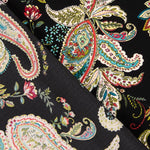 Crepe Poliéster Desenho Caxemira Preto - Ribes y Casals