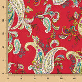 Crepe Poliéster Desenho Caxemira Vermelho - Ribes y Casals