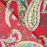 Crepe Poliéster Desenho Caxemira Vermelho - Ribes y Casals