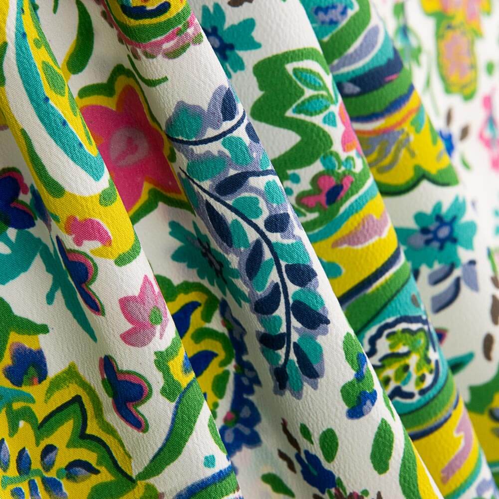 Crepe Poliéster Caxemira Verde Jade - Ribes y Casals