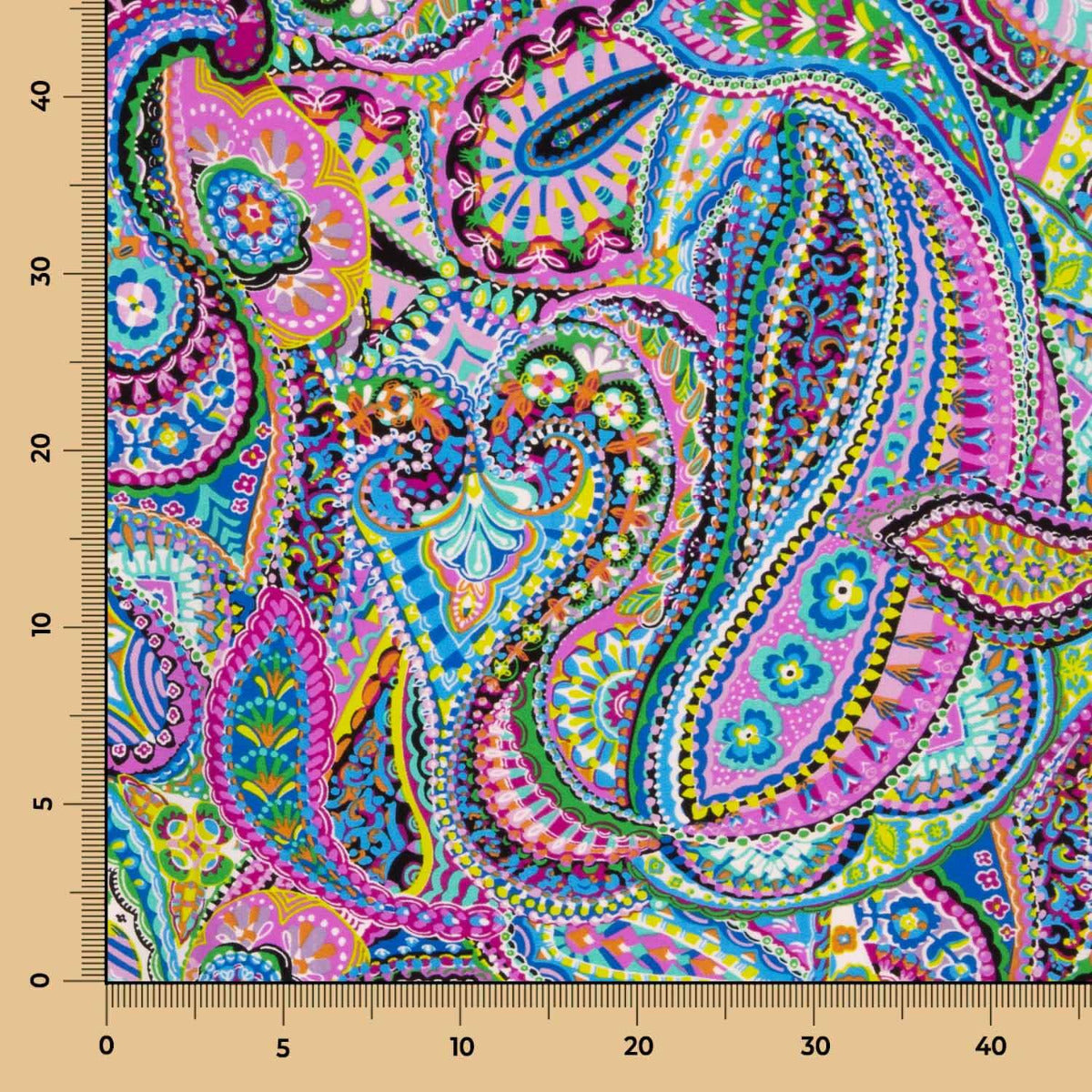 Crepe Poliéster Caxemira Saturado Azuis - Ribes y Casals