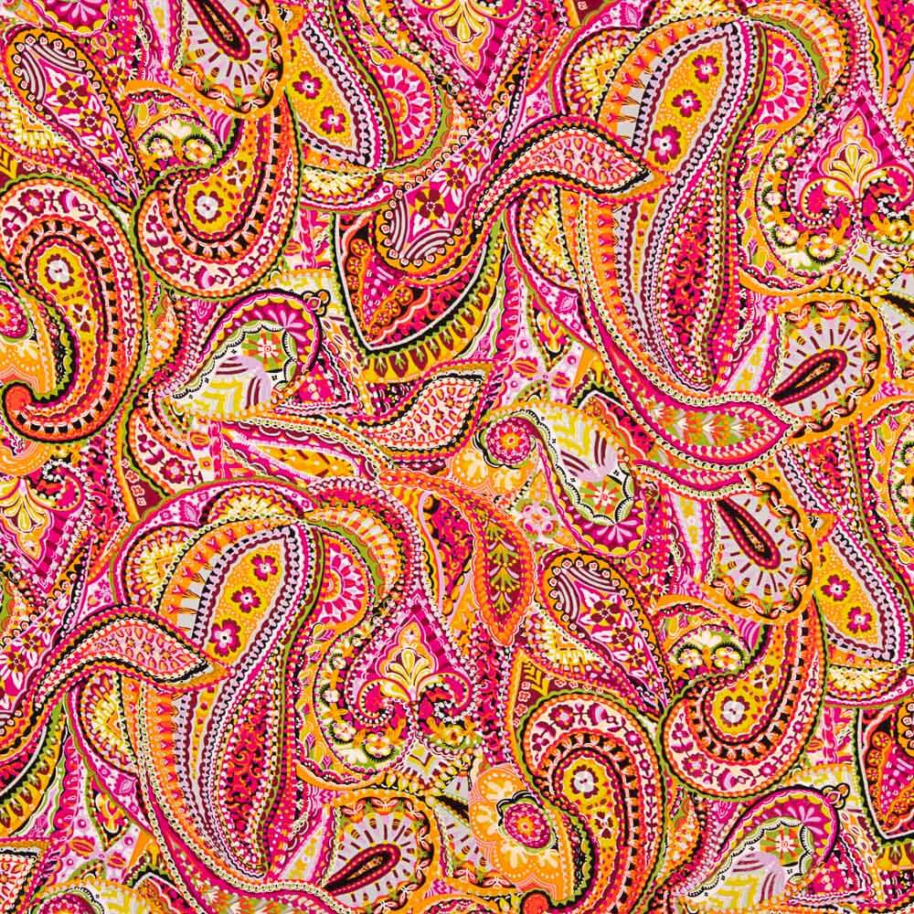 Crepe Poliéster Caxemira Saturado Fúcsia - Ribes y Casals