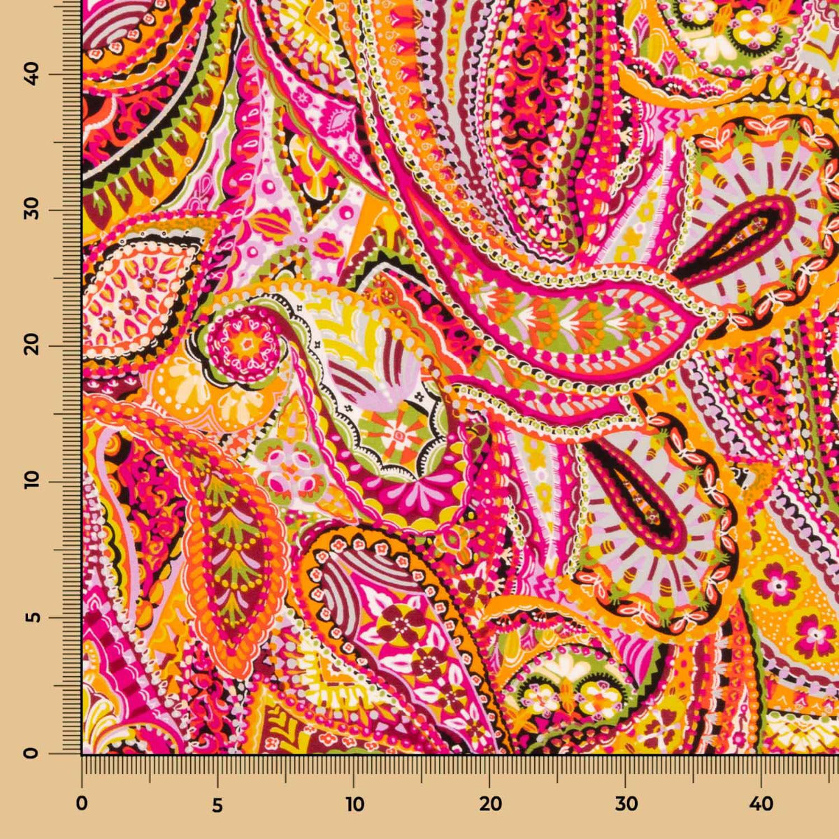 Crepe Poliéster Caxemira Saturado Fúcsia - Ribes y Casals