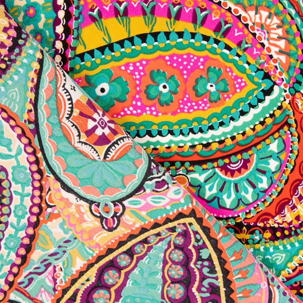 Crepe Poliéster Caxemira Saturado Verde Jade - Ribes y Casals