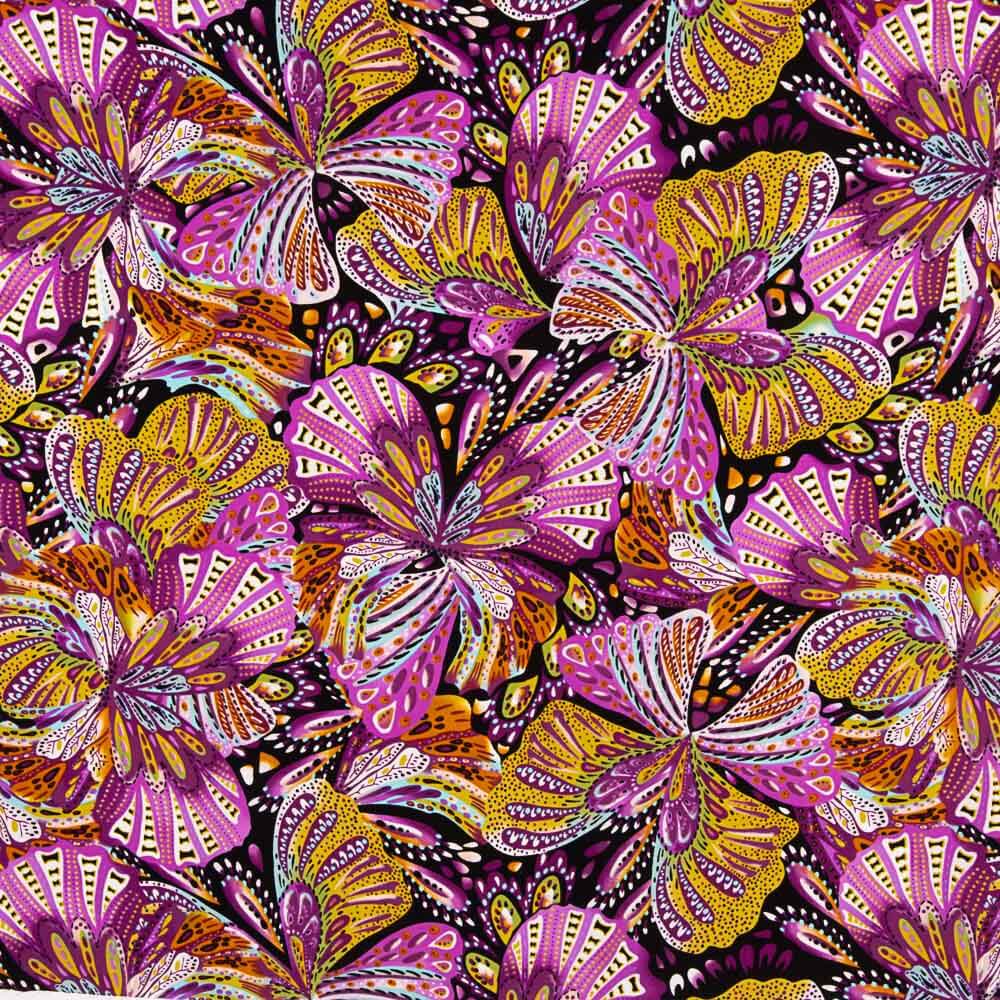 Crepe Poliéster Borboleta Magenta - Ribes y Casals