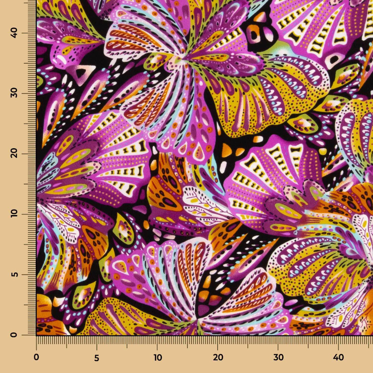 Crepe Poliéster Borboleta Magenta - Ribes y Casals