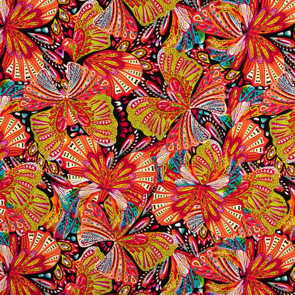 Crepe Poliéster Borboleta Coral - Ribes y Casals