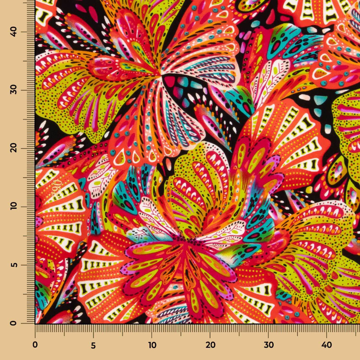 Crepe Poliéster Borboleta Coral - Ribes y Casals