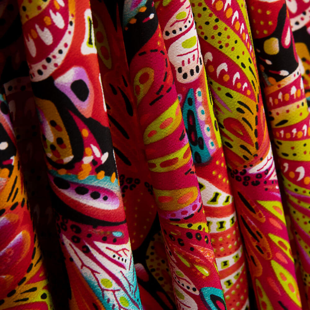 Crepe Poliéster Borboleta Coral - Ribes y Casals