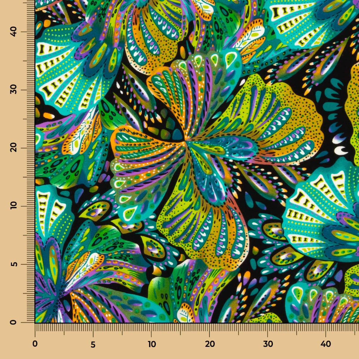 Crepe Poliéster Borboleta Verde Jade - Ribes y Casals