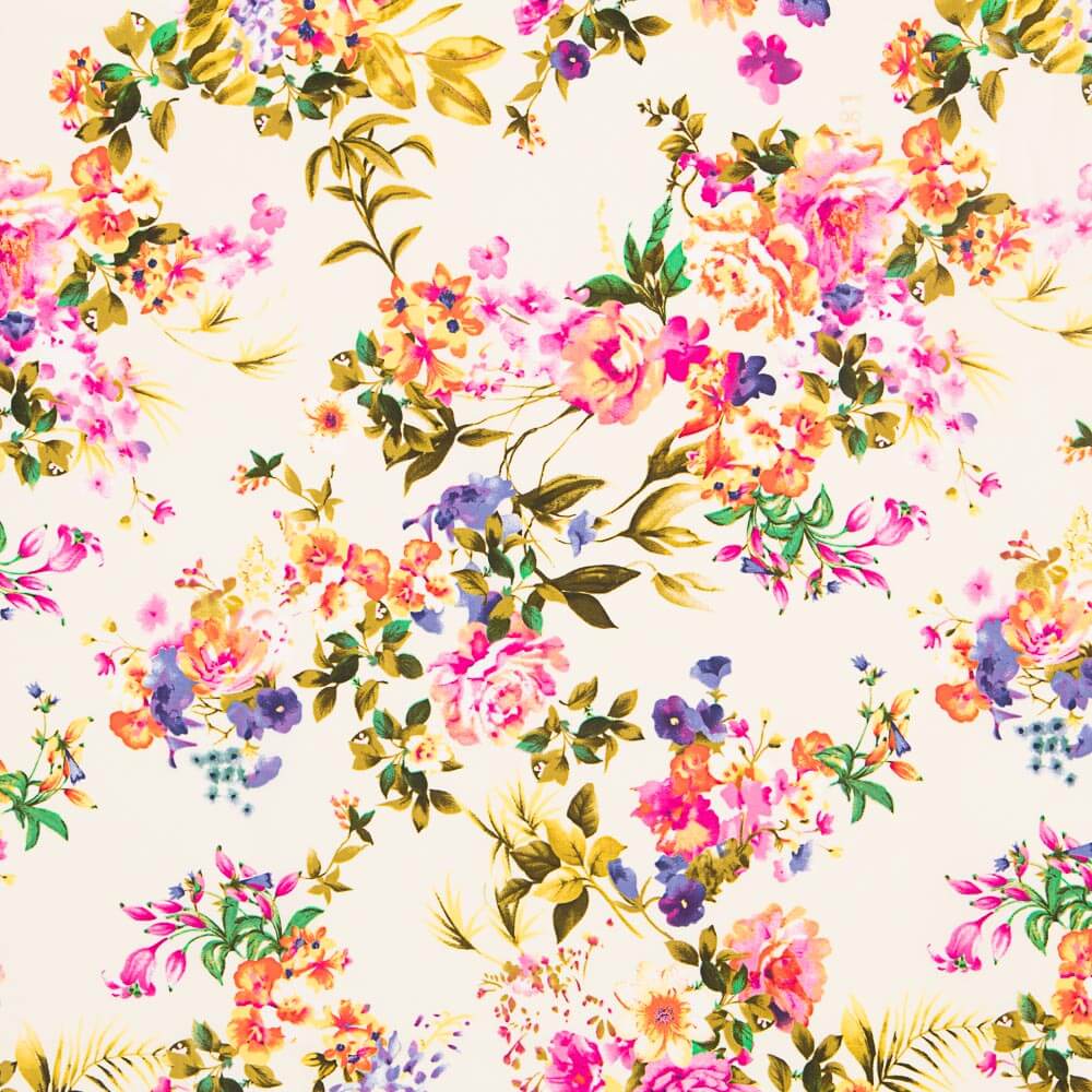 Crepe Floral Ecru - Ribes y Casals