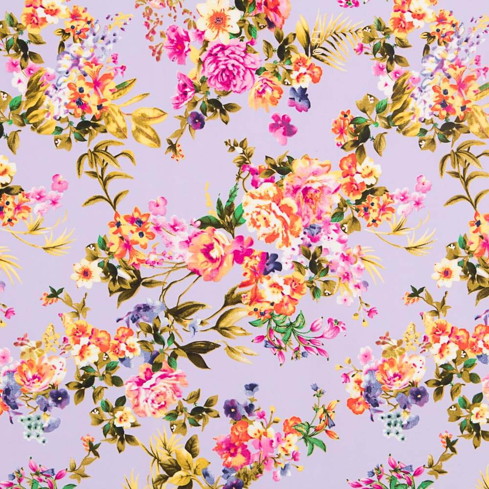 Crepe Floral Mauve - Ribes y Casals