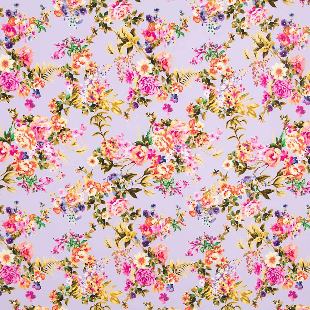 Crepe Floral Mauve - Ribes y Casals