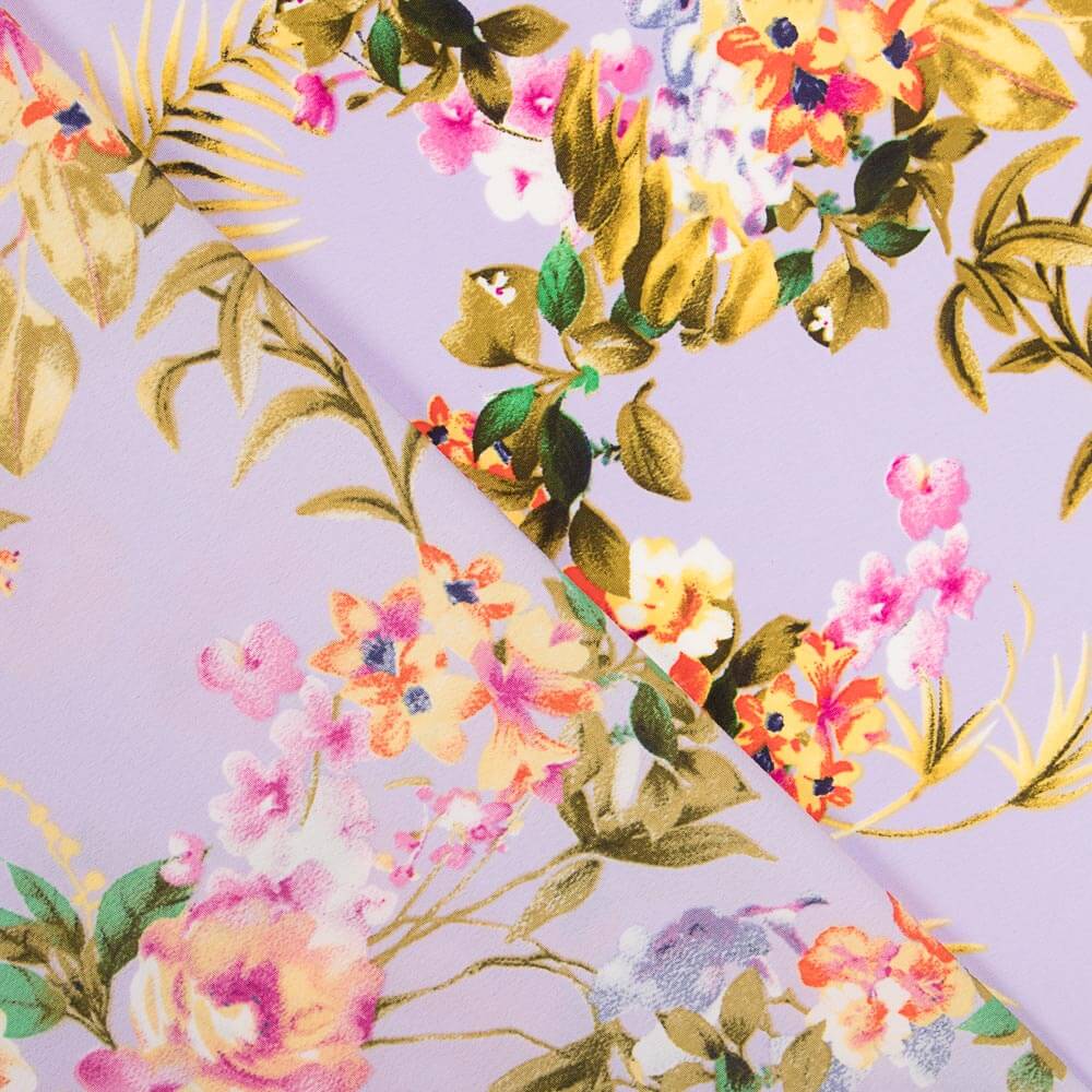 Crepe Floral Mauve - Ribes y Casals