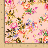 Crepe Floral Salmão - Ribes y Casals