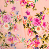 Crepe Floral Salmão - Ribes y Casals