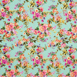 Crepe Floral Verde Água - Ribes y Casals