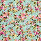 Crepe Floral Verde Água - Ribes y Casals