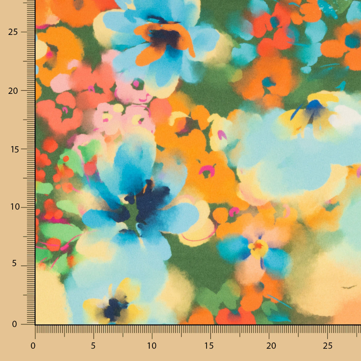 Fama Stretch Flores Aquarela Verde - Ribes y Casals