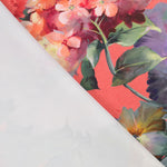 Tecido Fama Stretch Flor Aquarela Coral - Ribes y Casals