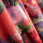 Tecido Fama Stretch Flor Aquarela Coral - Ribes y Casals