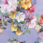 Tecido Fama Stretch Flor Aquarela Malva - Ribes y Casals