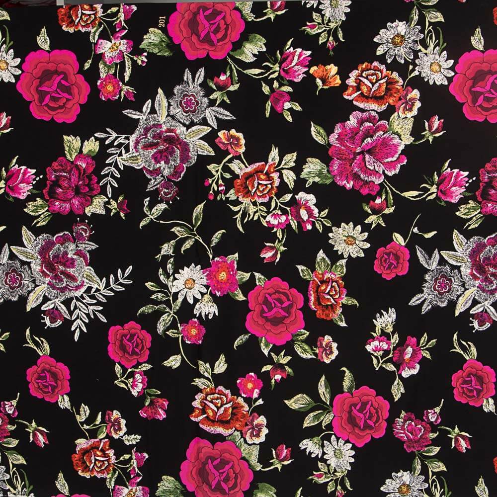 Xale Crepe Manila Preto - Ribes y Casals