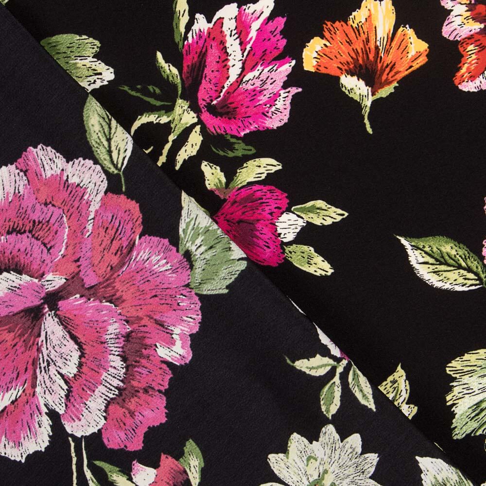 Xale Crepe Manila Preto - Ribes y Casals