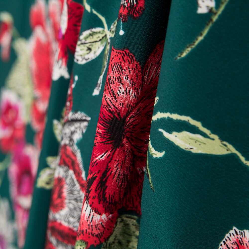 Crepe Xaile Manila Verde Garrafa - Ribes y Casals