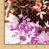 Gabardina Elástica Flor Bolinhas Vermelha - Ribes y Casals