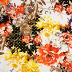 Gabardina Elástica Flor Bolinhas Pistache - Ribes y Casals