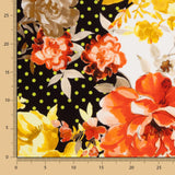 Gabardina Elástica Flor Bolinhas Pistache - Ribes y Casals