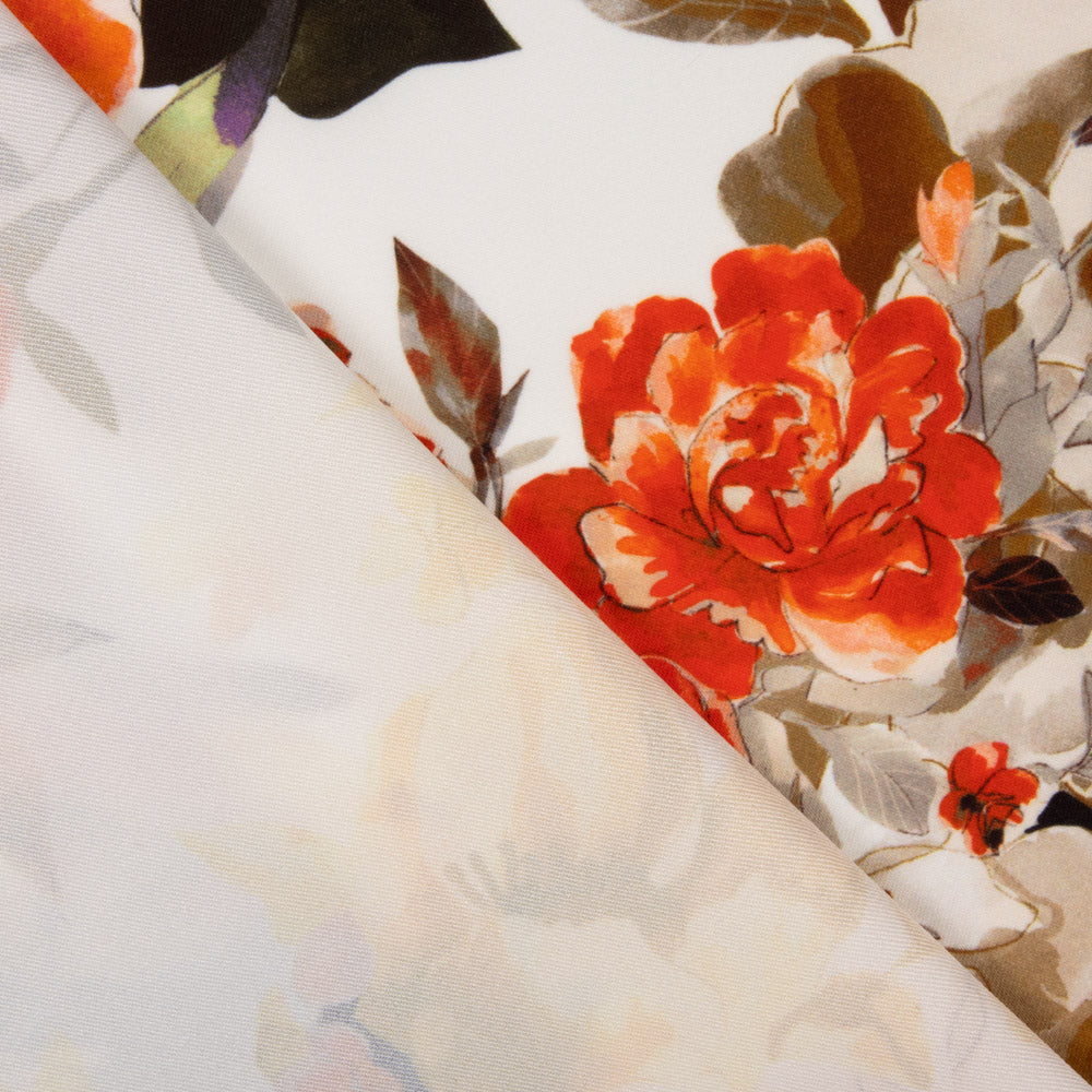 Gabardina Elástica Flor Bolinhas Pistache - Ribes y Casals