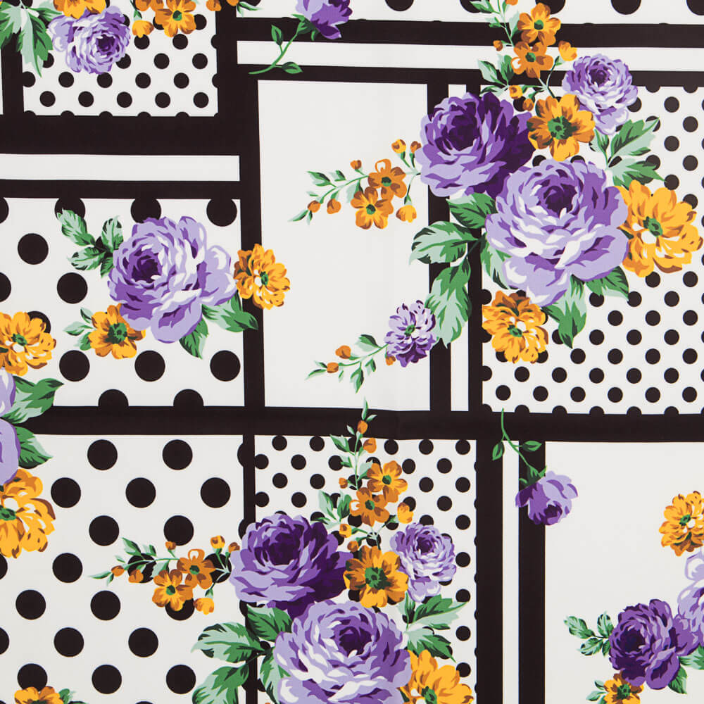 Tecido Bi-Stretch Patch Cretonne Malva - Ribes y Casals