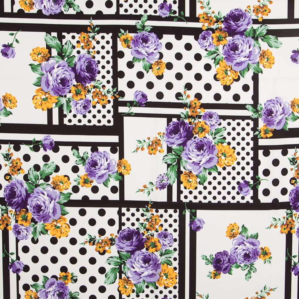 Tecido Bi-Stretch Patch Cretonne Malva - Ribes y Casals