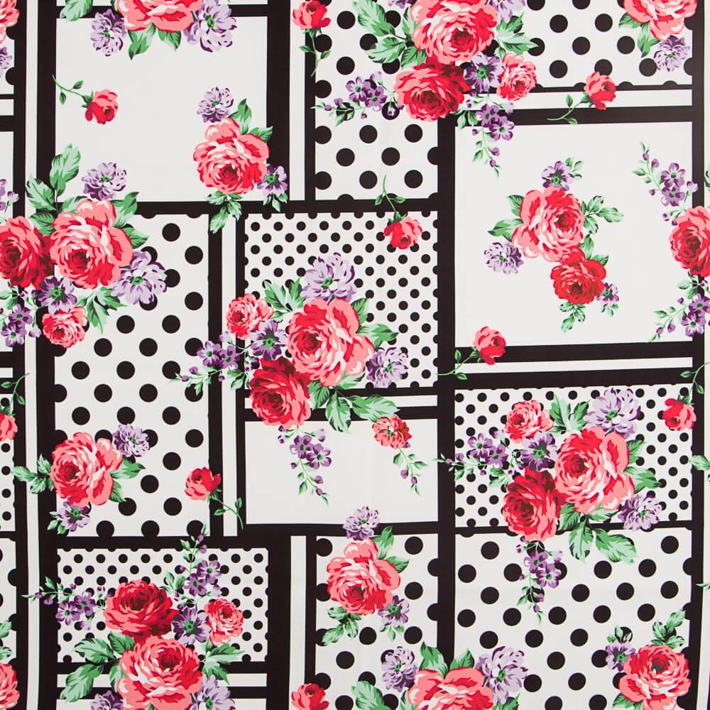 Tecido Bi-Stretch Patch Cretonne Vermelho - Ribes y Casals