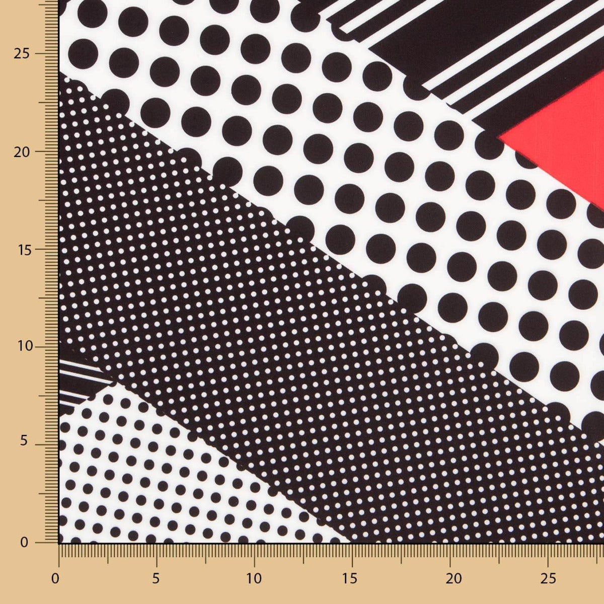 Tecido Bi-Stretch Patch Geo Coral - Ribes y Casals