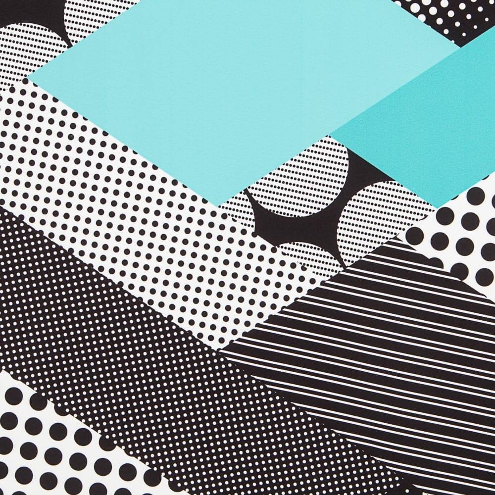 Tecido Bi-Stretch Patch Geo Água-Marinha - Ribes y Casals