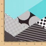 Retal Bielástico Patch Geo Aguamarina 135x145 cm - Ribes y Casals