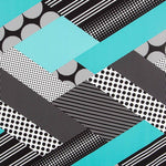 Tecido Bi-Stretch Patch Geo Água-Marinha - Ribes y Casals