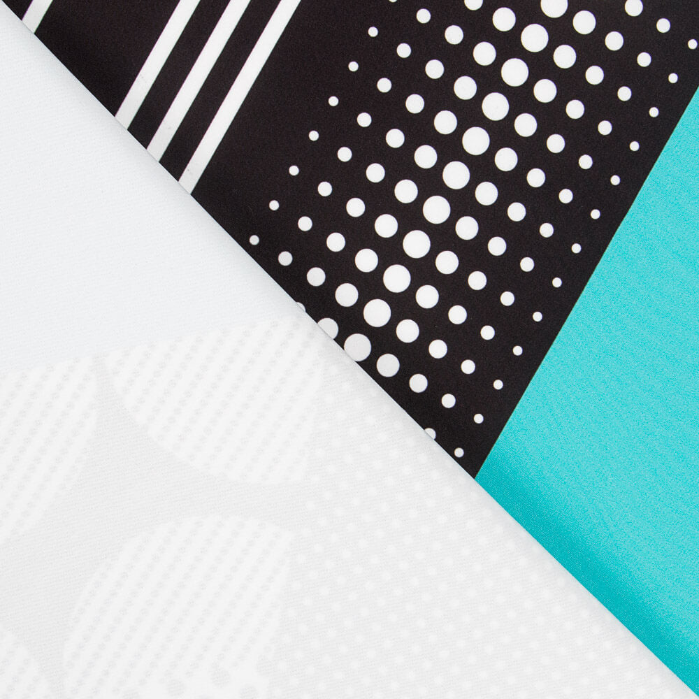 Retal Bielástico Patch Geo Aguamarina 135x145 cm - Ribes y Casals