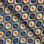 Crepe Poliéster Geométrico Olho Azul - Ribes y Casals